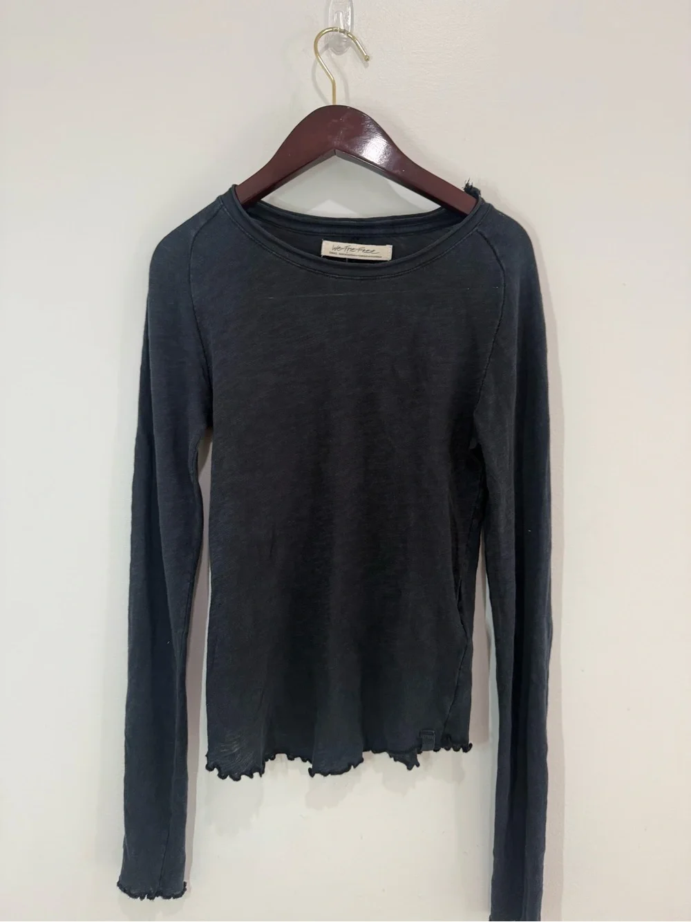 We the Free x Free People Be My Baby Long Sleeve Top in Black New